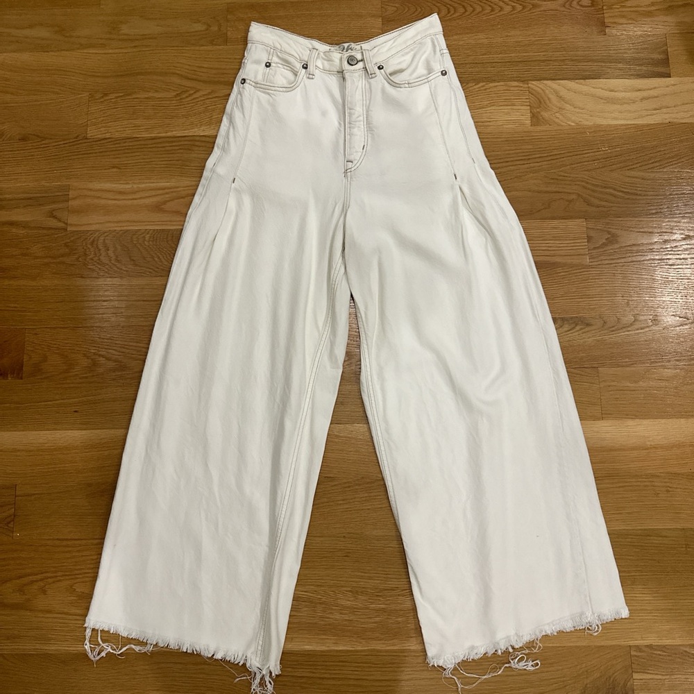 FREE PEOPLE WE THE FREE Ivory Wide-Leg Pant Jeans - Sz 26